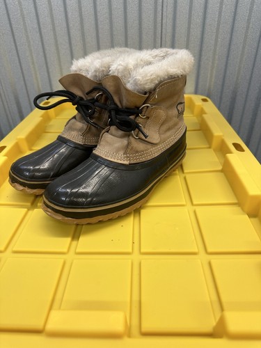 Sorel Women’s Caribou Made In Canada Kaufman Wool Liners Snow Boots Size 7