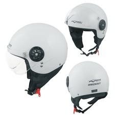Scooter Moto Casco Jet Demi Omologato ECE 22-06 Visiera Avio Bianco
