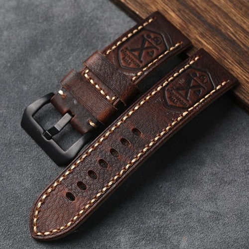 Cinturino orologio in pelle di mucca fatto a mano 20 mm-26 mm per Panerai PAM111 441 cinturino vintage - Foto 28 di 28