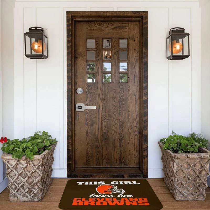 This Girl Loves Her Cleveland Browns Floor Mat Decorative