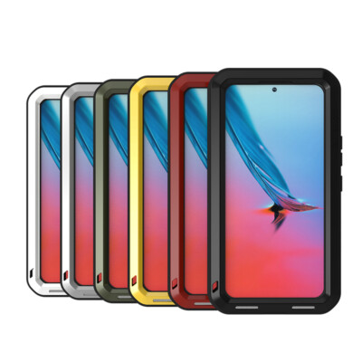 LOVE MEI Tempered Glass Metal Silicone Case Cover for Samsung S24 S25 S26 Ultra