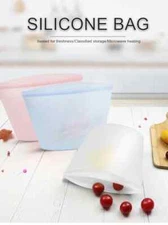 3Pcs Zip Locks Bags Fresh-keeping Silicone Food Storage Bag Reusable Storage Bag