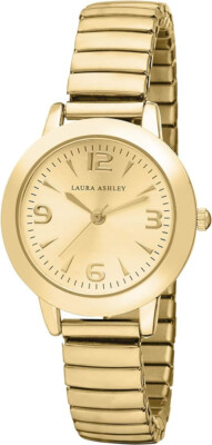 LAURA ASHLEY DAMENUHR RUND ERWEITERBAR EDELSTAHL ARMBAND
