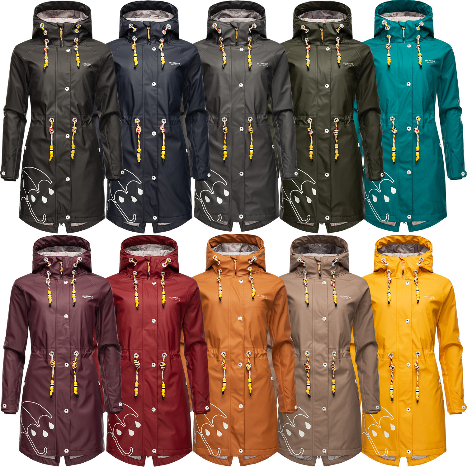 Navahoo Mujer Funktions-Jacke Abrigo de Lluvia Parka Impermeable Bailando