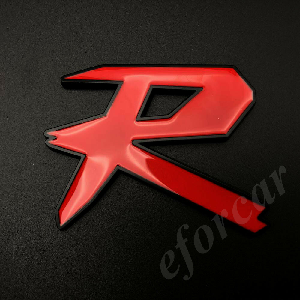 3D Metal R Racing Car Trunk Rear Fender Emblem Badge Decal Stickers