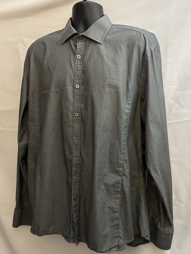 STONE ROSE Long Sleeve Button Up Casual/Business Shirt. Men’s 5 (US XL). Gray - Picture 7 of 14