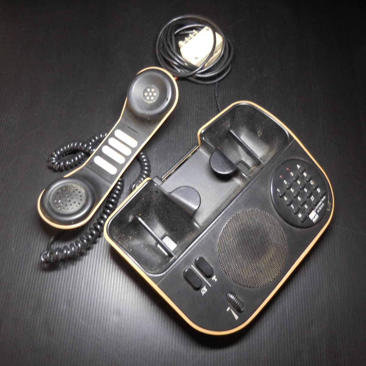 Téléphone fixe à touches Alcatel Telic 289 gris marron vintage 1975 France N8697