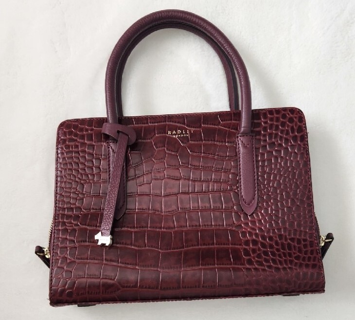 Radley LONDON Leather Croc Embossed Satchel Crossbod… Gem