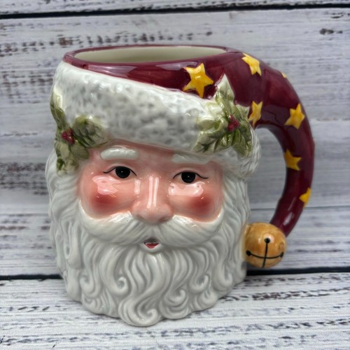 Taza de cerámica Tis the Season Santa 20 oz artículo 473625 Susan Winget pintada a mano 2001 - Imagen 2 de 11