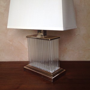 Restoration Hardware Rectangular Crystal Facet Table Lamp W Shade