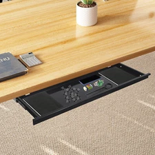 Slide Out Under Desk Keyboard Tray Shelf Space Saver Sliding Pull-out Drawer