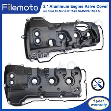 2* Aluminum Engine Valve Cover for Ford 13-16 F-150 15-23 TRANSIT-150 3.5L Turbo