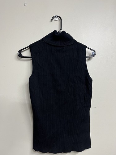 Peck And Peck Turtleneck Sleeveless Black Knitted Sweater Size Medium