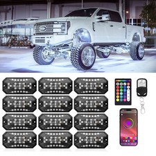 12 Pods RGBW Rock Lights Waterproof LED Underglow Lights for SUV Offroad Truck