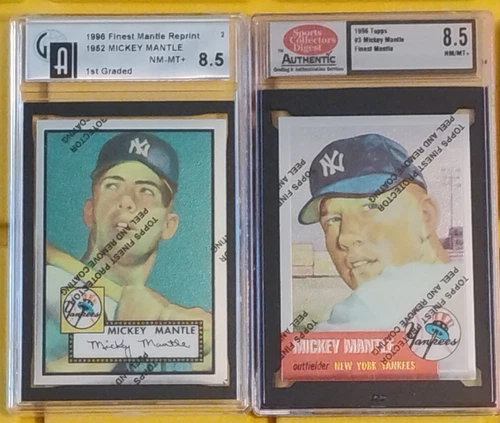 2-1996 Topps Finest Mickey Mantle #2 1952 Topps #311 + #3 Topps #82 NM-MT+ 8.5