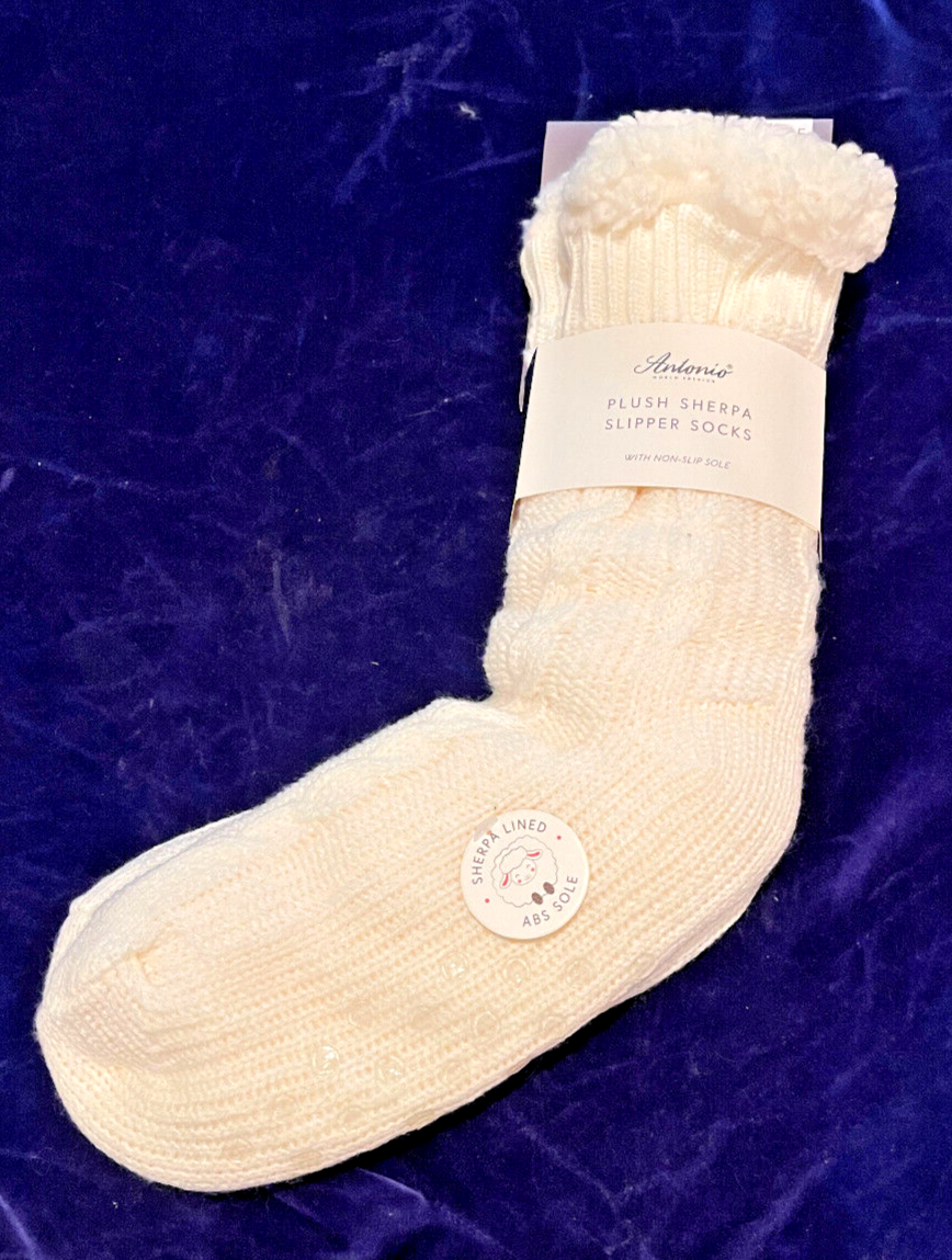 SAOLA Calze pantofole sherpa donna peluche Antonio nuove con suola antiscivolo taglia unica