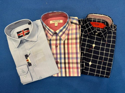 3 Shirts Boys Dress Shirts Isaac Mizrahi & Soul BOYS Size 4 Brand New With Tags - Foto 1 di 4