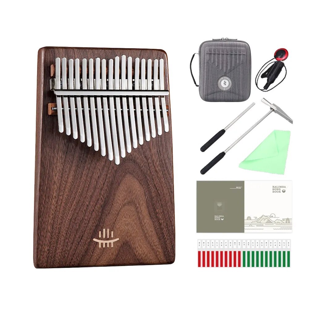 100% New 21 Keys 17 Keys Wooden All Solid Kalimba Black Walnut Thumb Piano