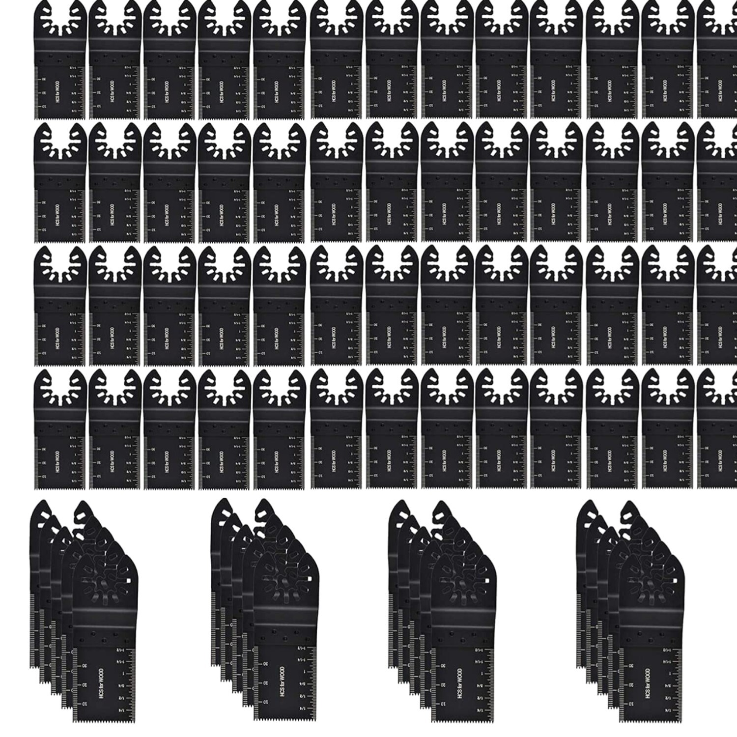 100-Piece Universal Oscillating Saw Blades - Durable Wood Cutting Tool Kit