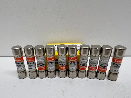 LOT OF (10) NEW OLD STOCK! BUSSMANN 1.6A 500VAC TIME-DELAY FUSES FNQ-1-6/10