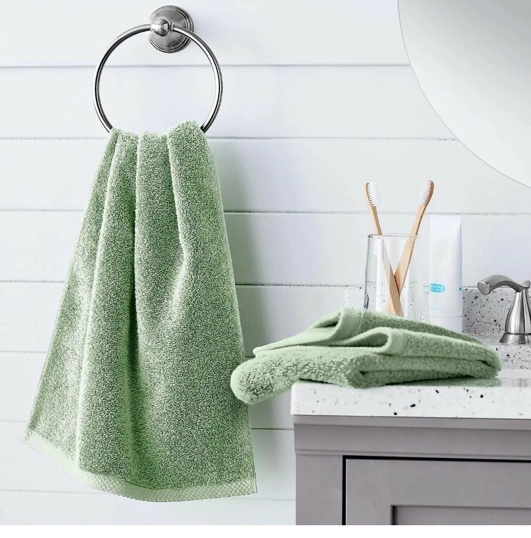 24 Pack Amazon Basics 100 Cotton Hand Towels Seafoam Green 16