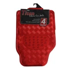 JVL Titan Metallic Universal Rubber Backed Car Mat Set - 4 Pieces, Red