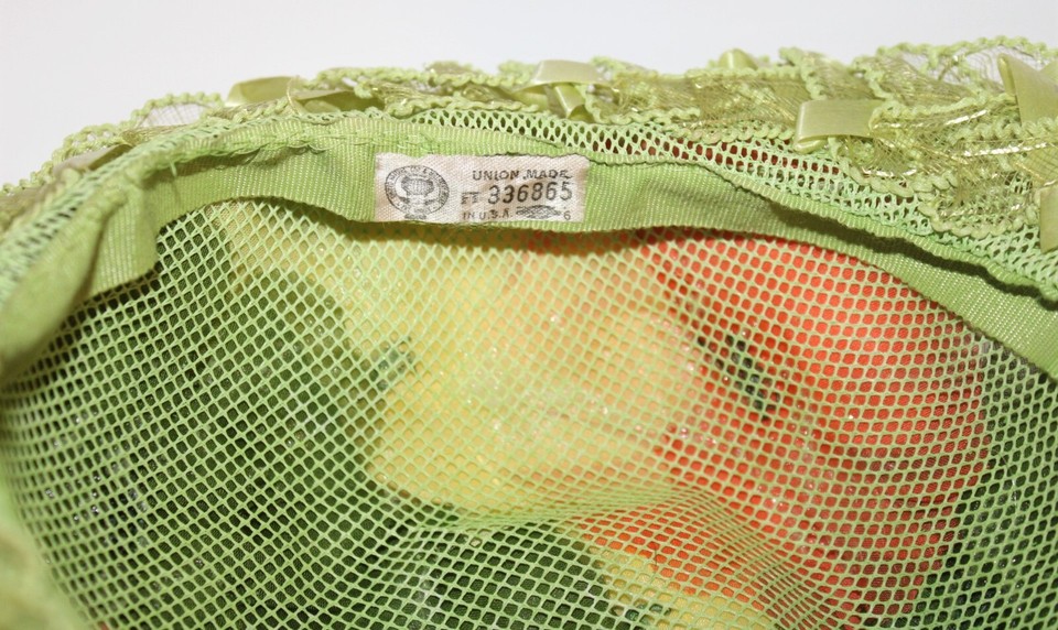 VTG Ladies Millinery Flower Hat MultiColor Lime Green Mesh Ribbon