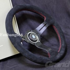 Nardi 330mm 13 Suede Leather Mid-deep 55mm Red Stitching Sport Steering Wheel