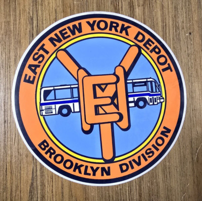 7.5'' NYC TA BUS DECAL STICKER EAST NEW YORK DEPOT Brooklyn Division NY MTA