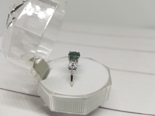 Anillo de piedras preciosas de cristal ágata musgo natural - talla 8 - plata esterlina 925 - Imagen 5 de 7