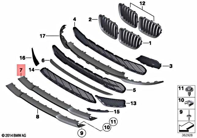 Genuine BMW X1 E84 X1 16d 16i 18d 18dX 18i 20d Trim Air Duct Front  