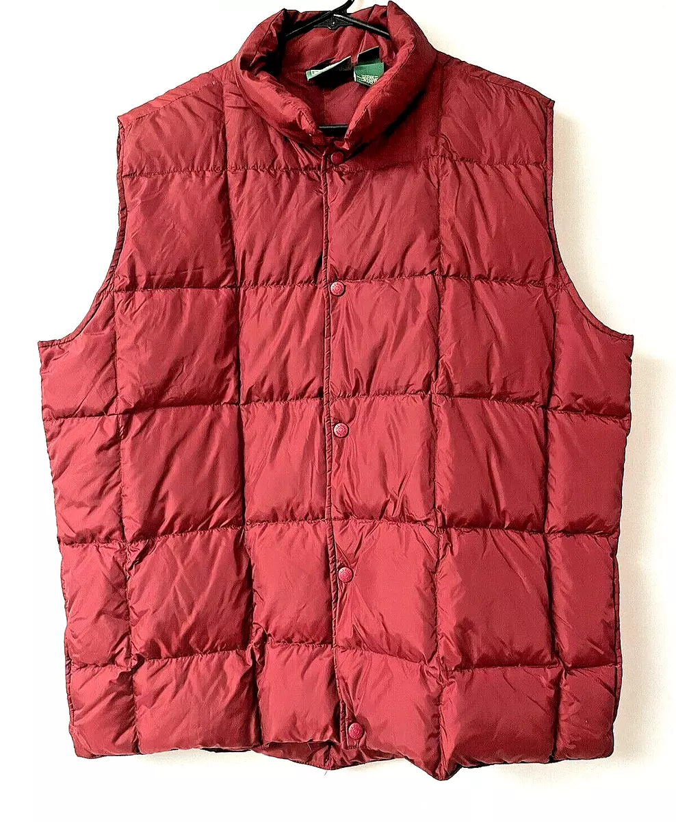 VINTAGE LL Bean Puffer Vest Mens Extra Large Tall Goose Down Snap Button