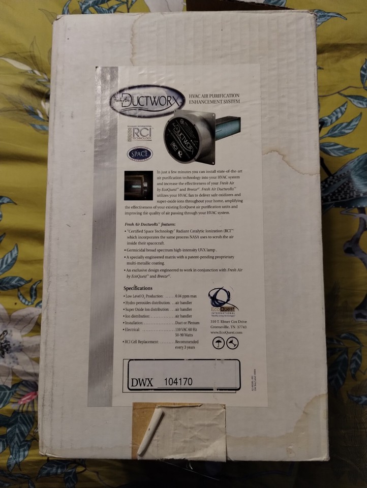 FRESH AIR DUCTWORX HVAC AIR PURIFICATION ENHANCEMENT SYSTEM NEW IN BOX