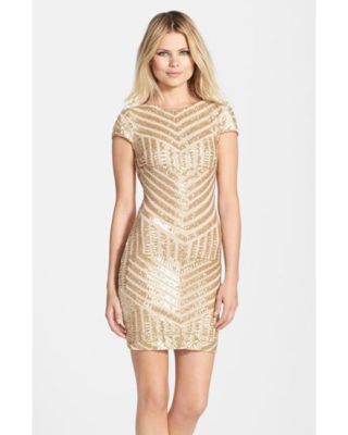 DRESS THE POPULATION TABITHA' SEQUIN MINI- DRESS sz L
