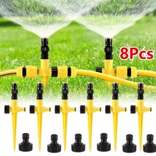 8/4Pcs 360° Water Sprinkler Garden Automatic Watering Lawn Spike Grass Hose UK