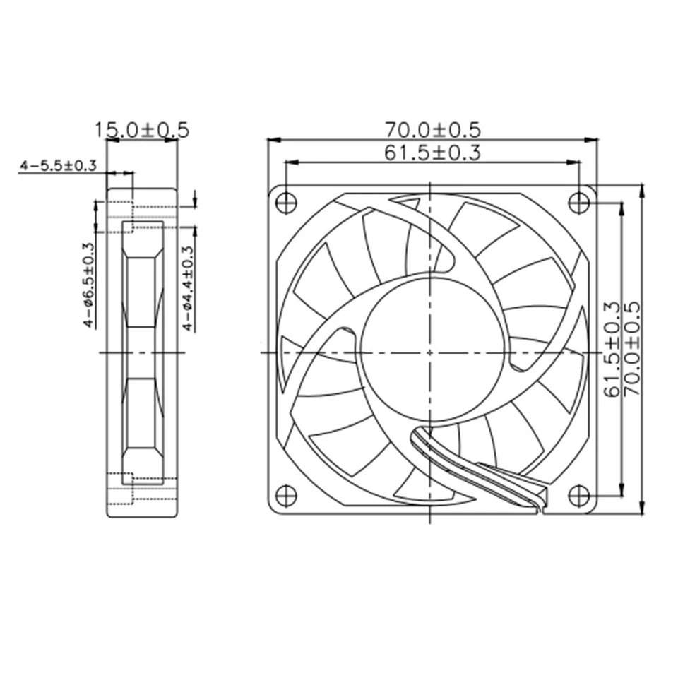 Computerlüfter Dalap SAF 12V DC, 70x70x15mm, 2000 U/min., mit Kugellager - Bild 3 von 3