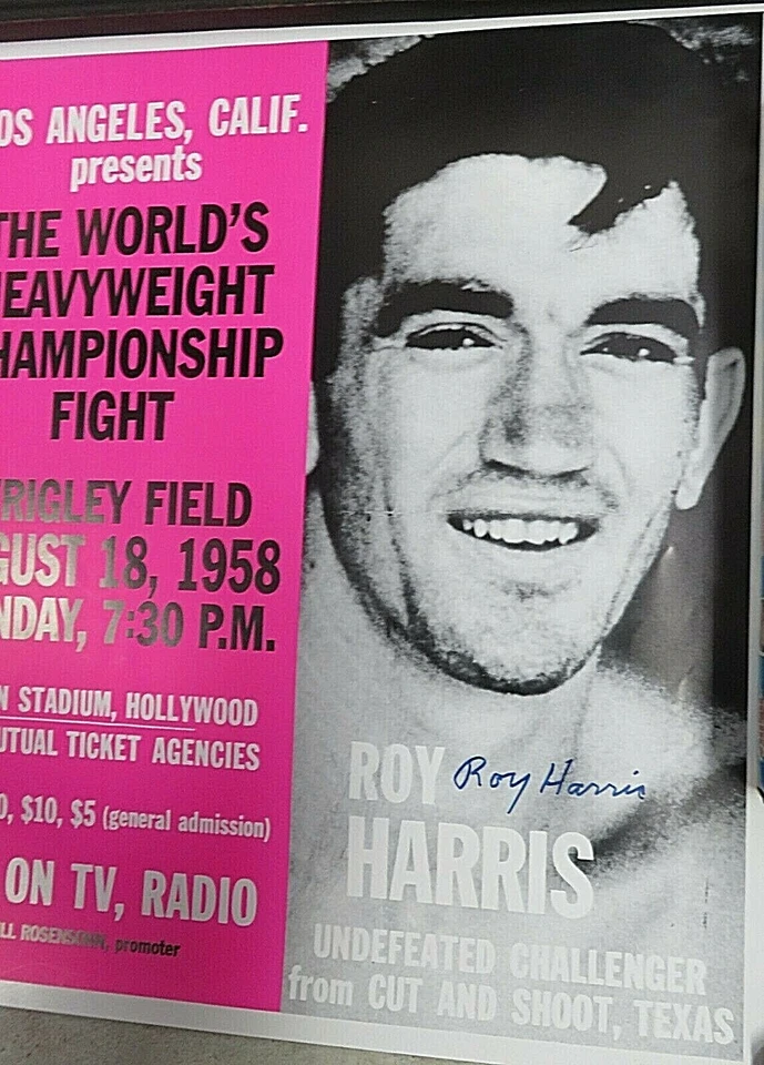 1950's Pro Heavyweight Boxer Roy Harris Signed Fight Poster (1933-2023) - Image 2 of 4