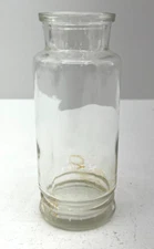 Vintage Clear Glass Kitchen Liquid Storage Bottle 5" Tall Wide Mouth
