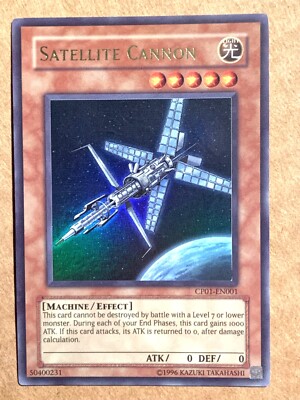 satellite cannon yugioh card yugioh 1996 CP01-EN001 Satellite Cannon Unlimited Edition Ultra Rare near  mint