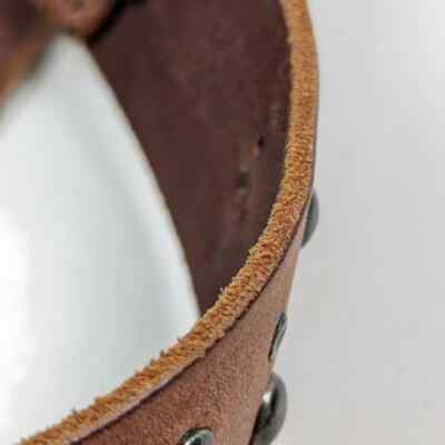 Y2K 2000s Heavy Studded Leather Belt Brown Banana Republic  display picture 1
