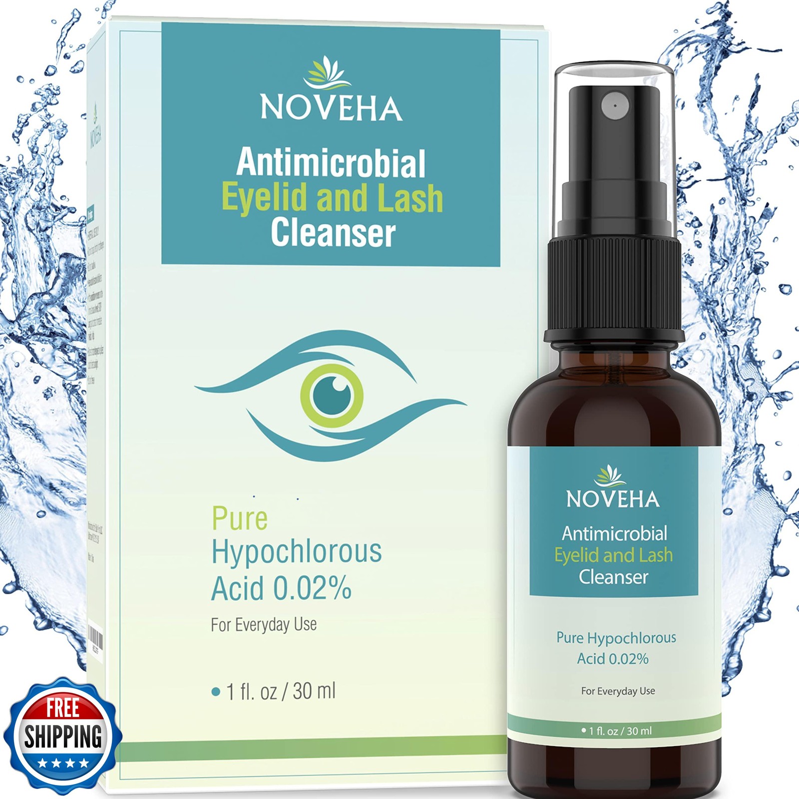 NOVEHA Eyelid Cleanser | Stye Eye Treatment | Eye Lid Cleaning | Dry Eye Reli