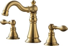 Derengge 8 Inch Two-Handle Widespread Bathroom Faucet with Pop up Drain, Brushed