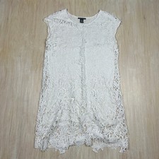 Chelsea & Theodore White Crochet Lace Cap Sleeve Romantic Bridal Sheath Dress 12