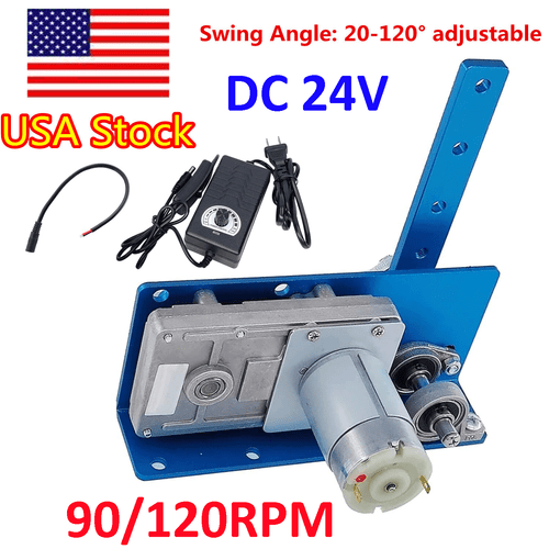 DIY Design 24V Reciprocating Swing Motor 20-120 Degrees Adjustable Speed 90rpm