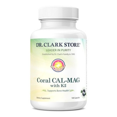 Dr. Clark Store Coral Cal-Mag K2 993mg, Calcium & 1 Count (Pack of 1) 