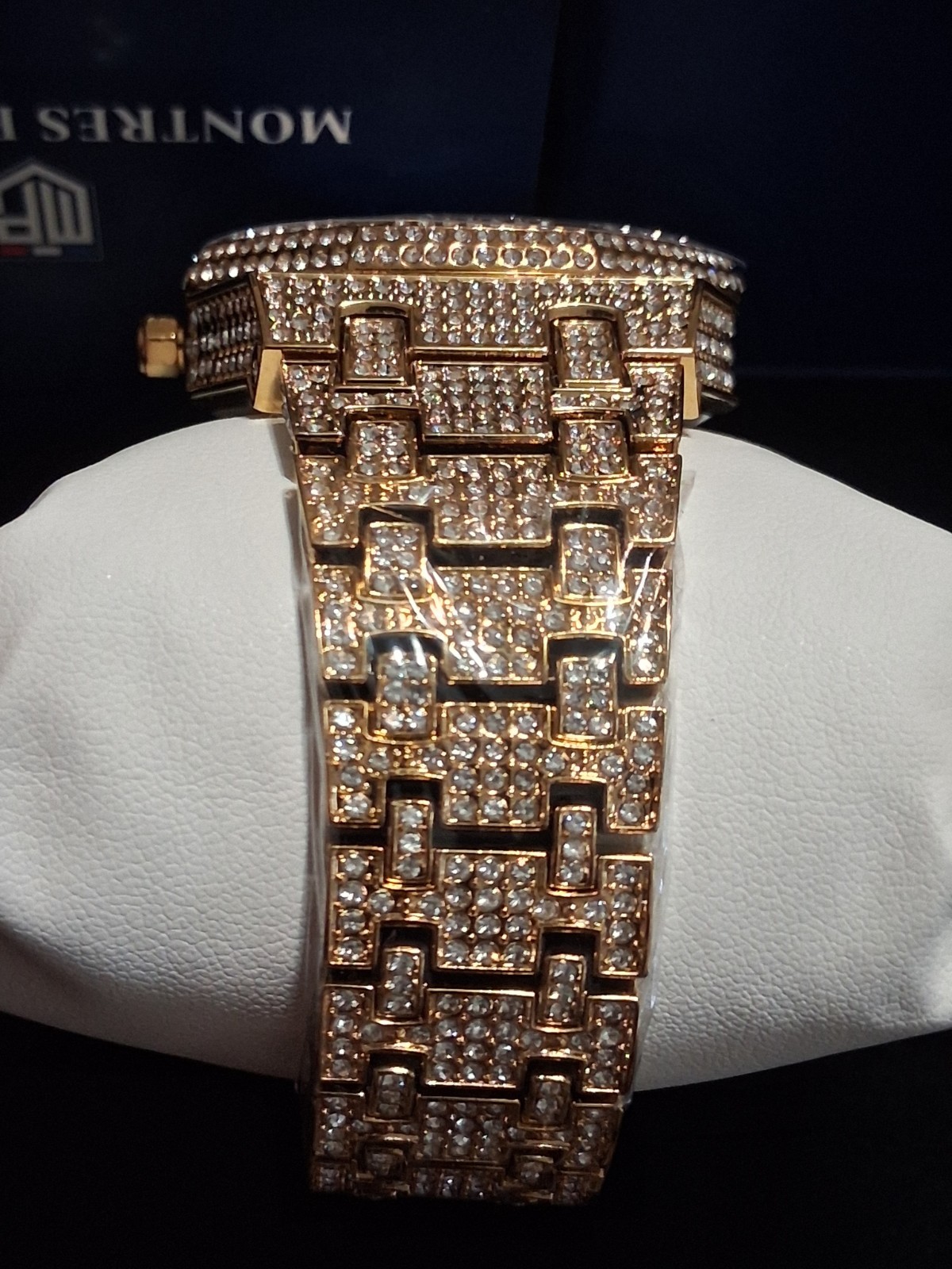 NEW!- Montres Prestige Luxe X Invicta Men's Watch - 42.5mm, Blinged Out Gold