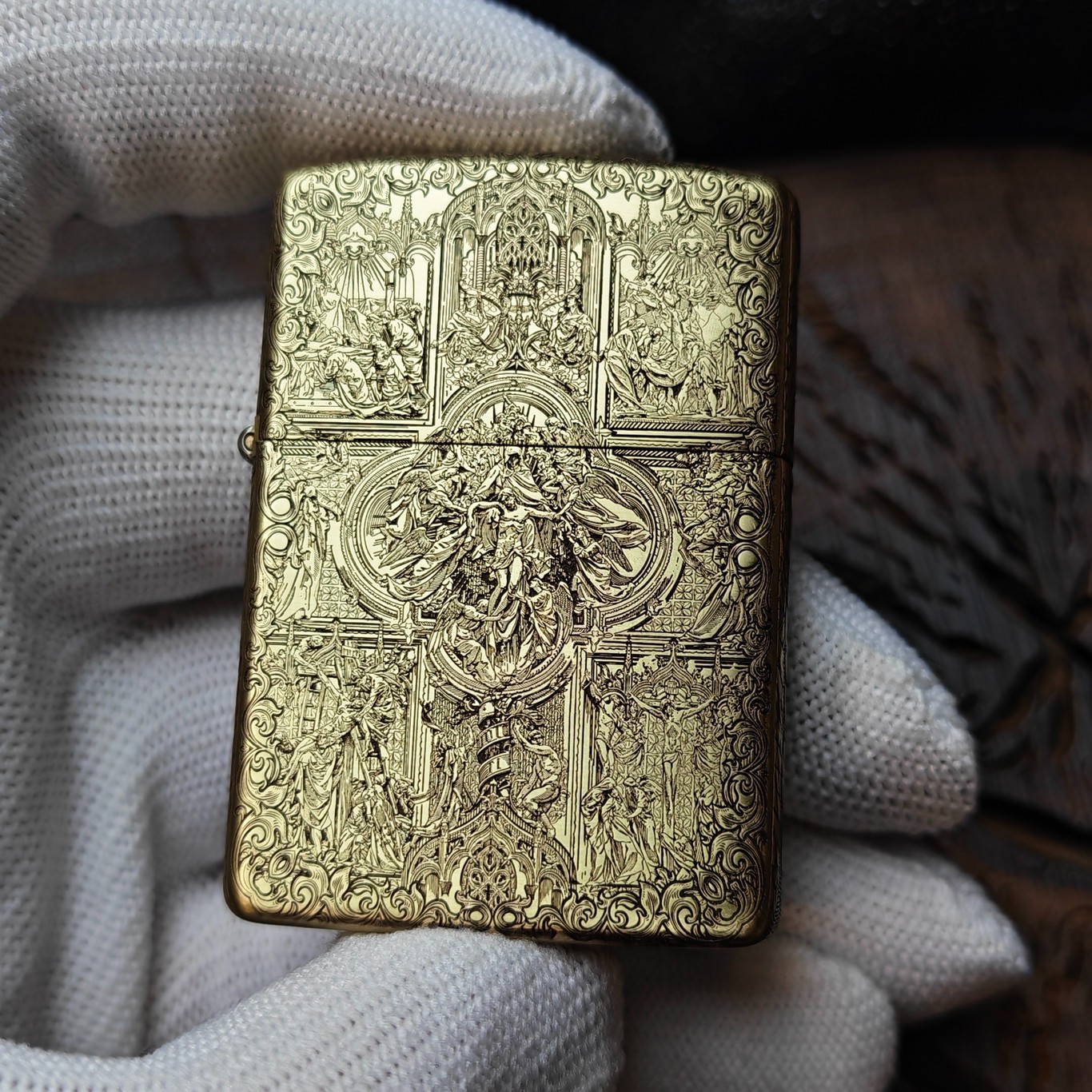 Zippo Archangel 3D Relief Engraved Lighter – Heaven & Hell Medieval Art Pieta