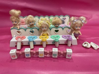 1991 Tyco Quints Baby Puppe trinken und nass 5 Puppen Set Krippe Töpfchen Ersatzteile Reparaturen