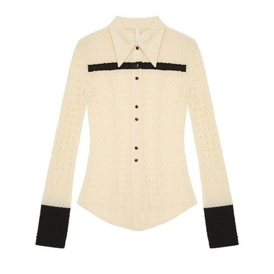 Kijun Shirt Ivory Size S by Paloma Wool - Women's Long Sleeve Top New, unused