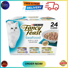 Purina Fancy Feast Grilled Wet Cat Food Seafood Variety Pack 24 Cans 3oz